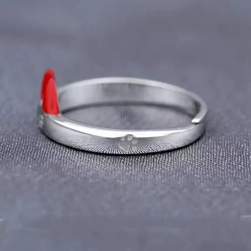 Power Red Horns Ring