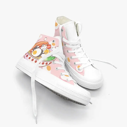 Canvas Kawaii Ramen Anime Shoes