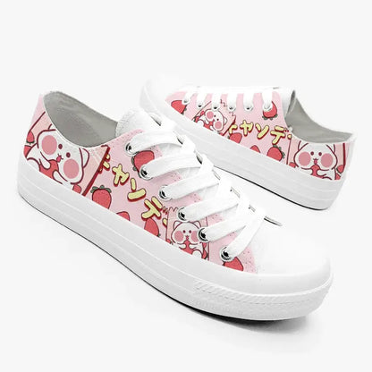 Canvas Strawberry Neko Anime Shoes