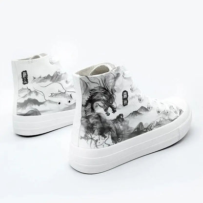 Canvas Japanese Dragon Anime Shoes