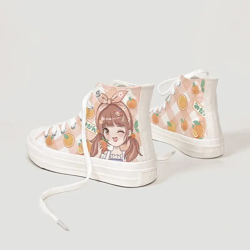 Chaussures en toile Kawaii Oranges Anime