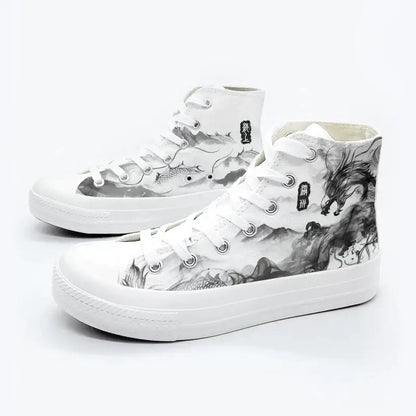 Canvas Japanese Dragon Anime Shoes