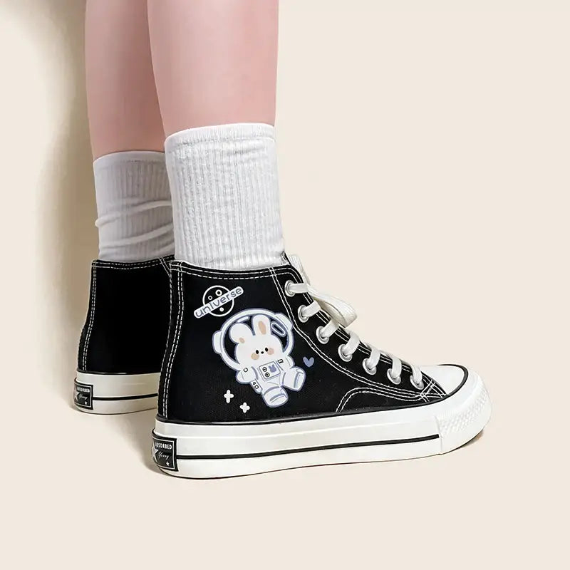 Canvas Space Bunny Anime Shoes