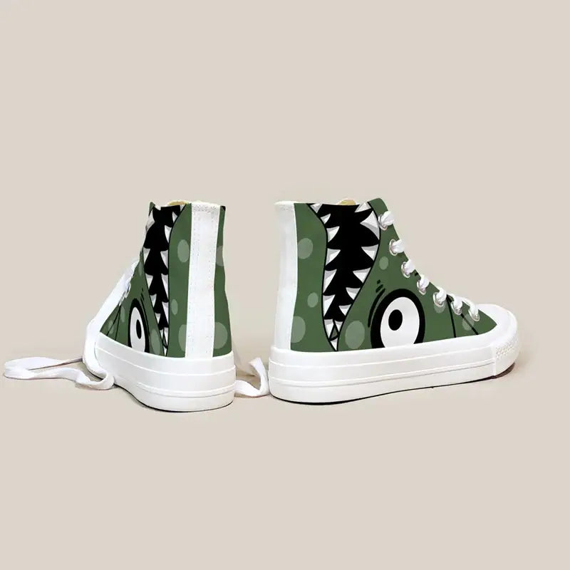 Canvas Dino Mouth Anime Shoes