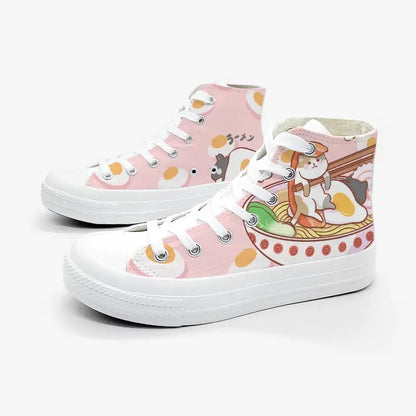 Canvas Kawaii Ramen Anime Shoes