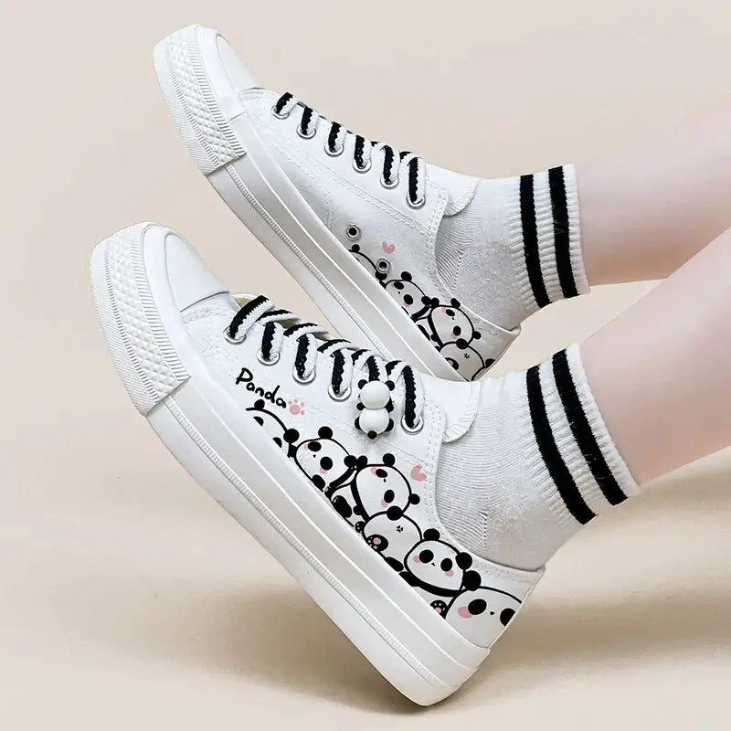 Canvas Panda Family Anime Shoes