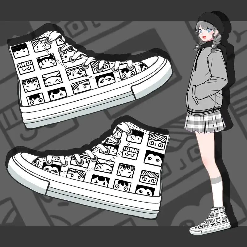 Toile Manga Yeux Anime Chaussures