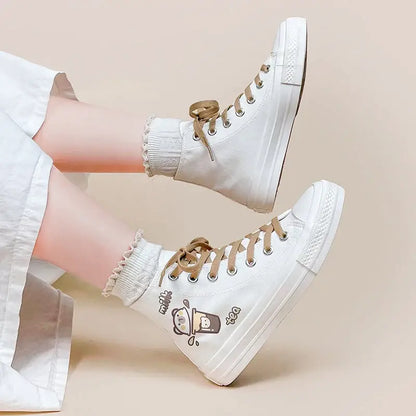 Canvas Milk Tea Kuma Anime Shoes