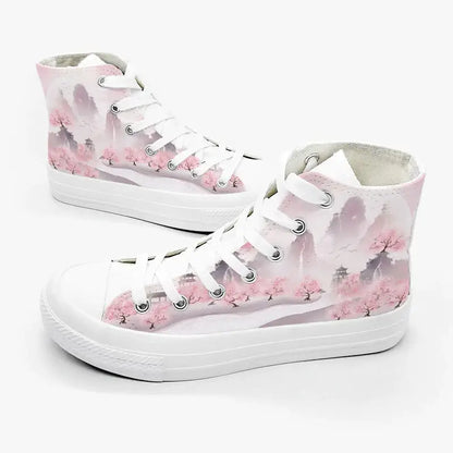 Canvas Sakura Forest Anime Shoes