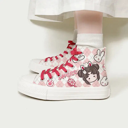 Canvas Sweet Bunnies Anime Shoes