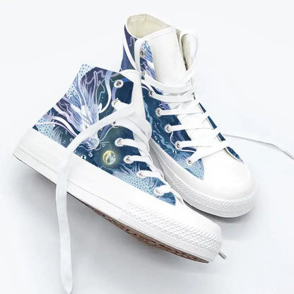 Canvas Moon Dragon Anime Shoes