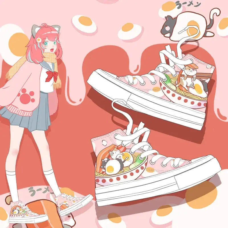 Chaussures en toile Kawaii Ramen Anime