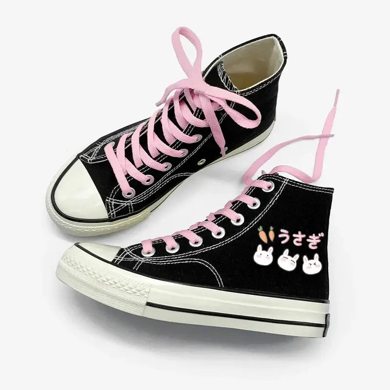 Canvas Carrot Bunnies Anime Shoes