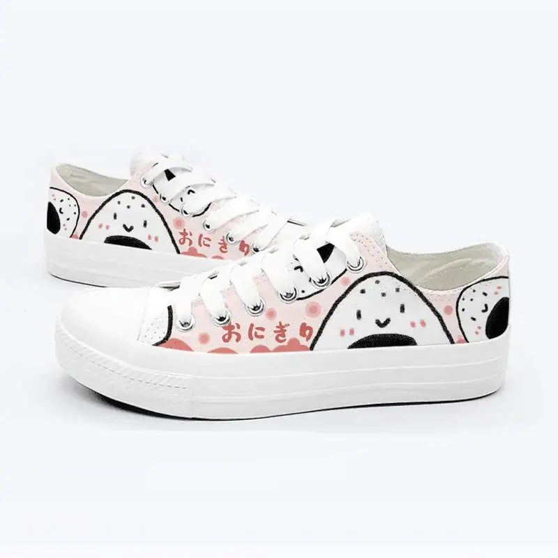 Canvas Kawaii Onigiri Anime Shoes