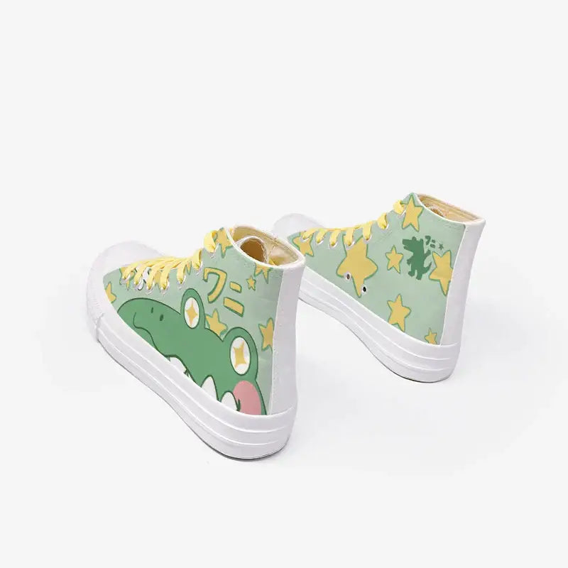 Zapatos de anime de cocodrilo Kawaii de lona