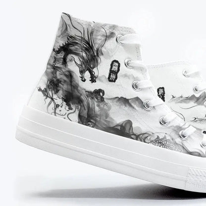 Canvas Japanese Dragon Anime Shoes