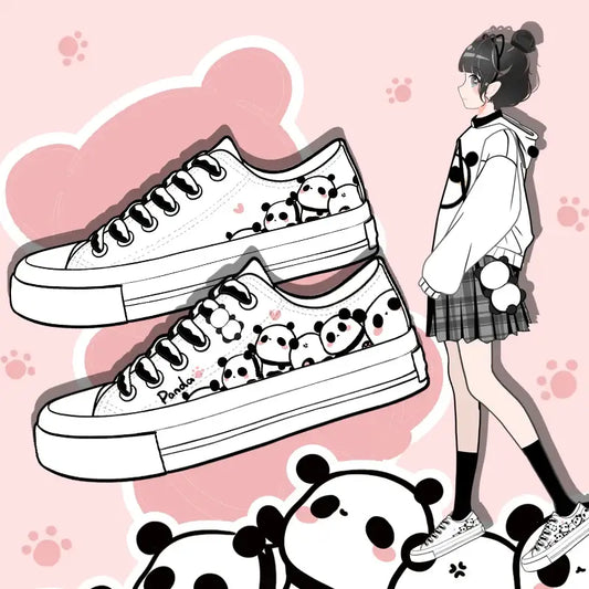 Canvas Panda Family Anime Shoes