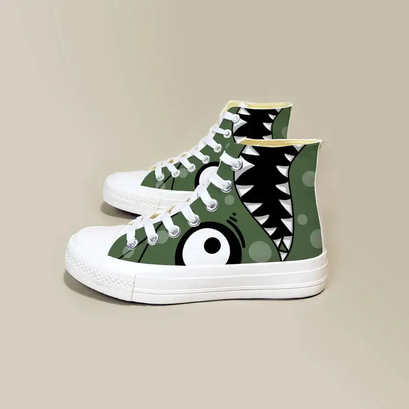 Canvas Dino Mouth Anime Shoes