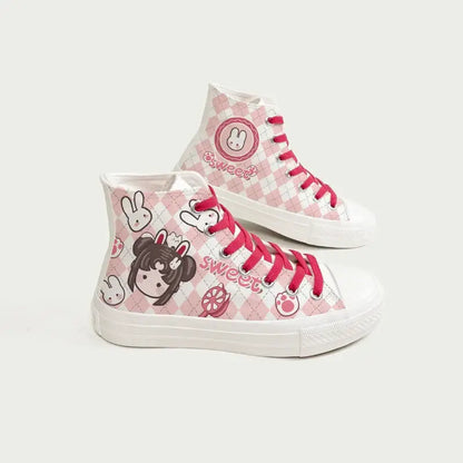 Canvas Sweet Bunnies Anime Shoes