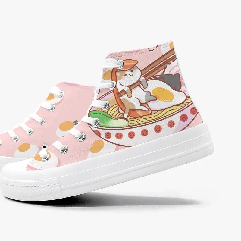 Canvas Kawaii Ramen Anime Shoes