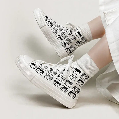 Canvas Manga Eyes Anime Shoes