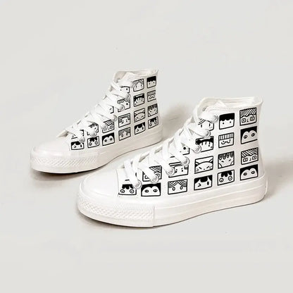 Canvas Manga Eyes Anime Shoes