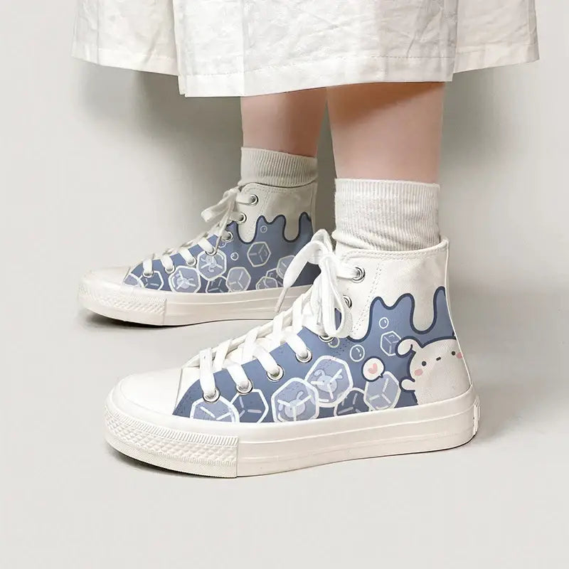 Canvas Ice Bunny Anime Shoes