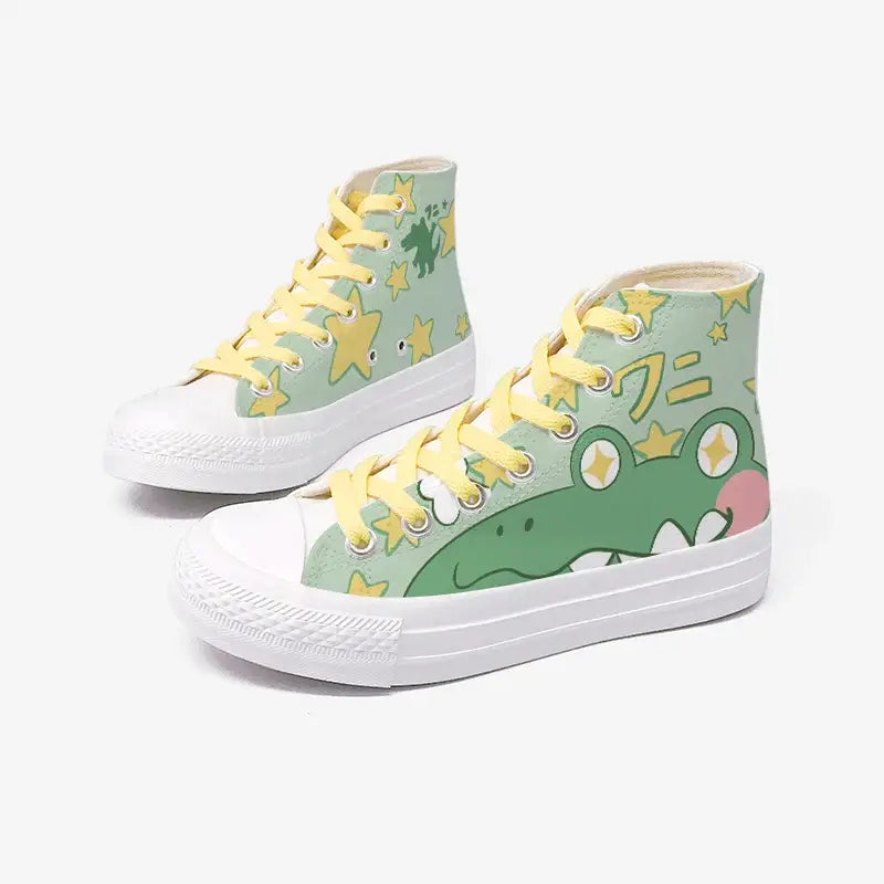 Zapatos de anime de cocodrilo Kawaii de lona