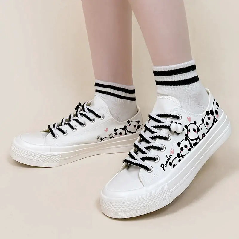 Canvas Panda Family Anime Shoes