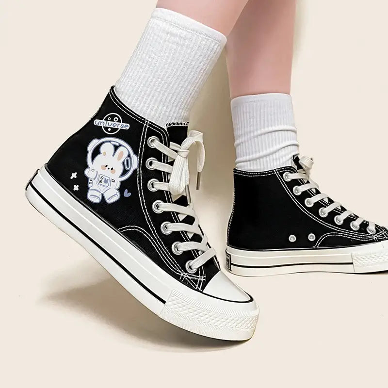 Canvas Space Bunny Anime Shoes