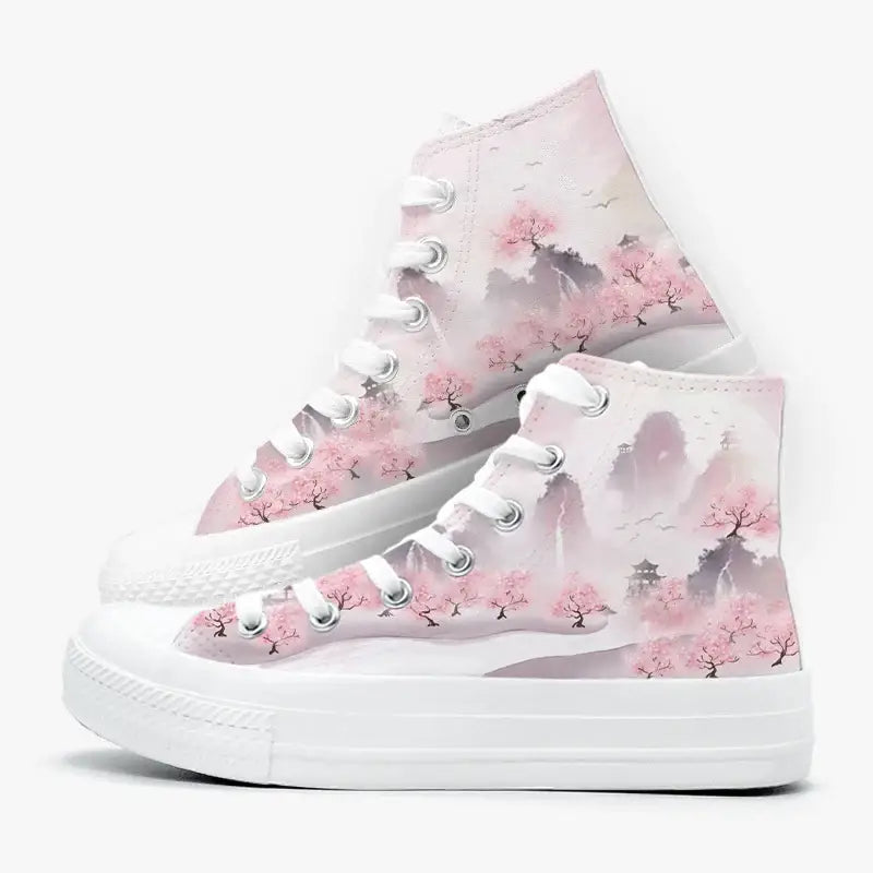 Canvas Sakura Forest Anime Shoes