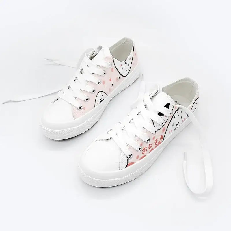 Canvas Kawaii Onigiri Anime Shoes