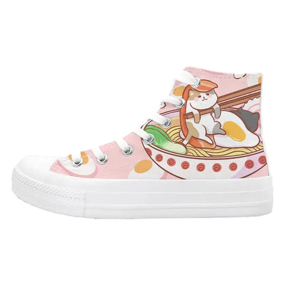 Canvas Kawaii Ramen Anime Shoes