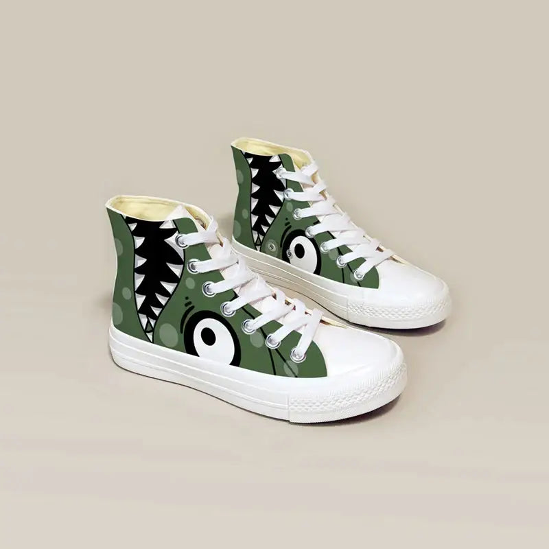 Canvas Dino Mouth Anime Shoes