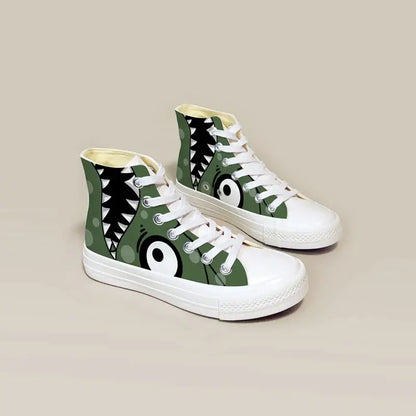 Canvas Dino Mouth Anime Shoes