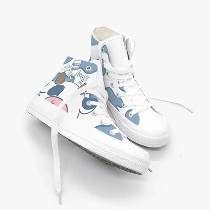 Canvas Kawaii Cow Anime Shoes