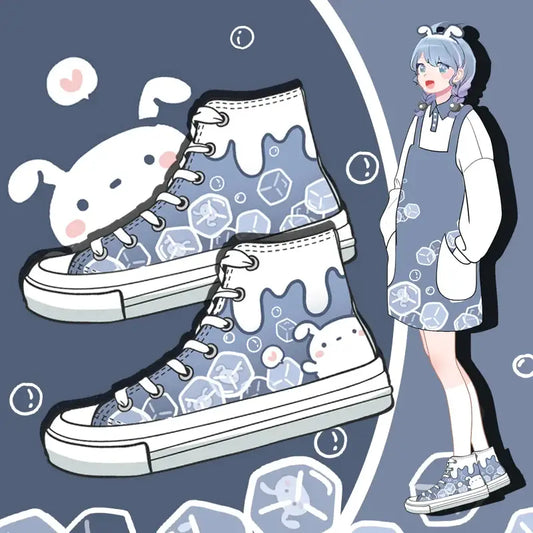 Canvas Ice Bunny Anime Shoes