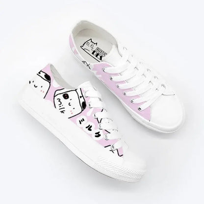 Canvas Kawaii Milk Anime Shoes