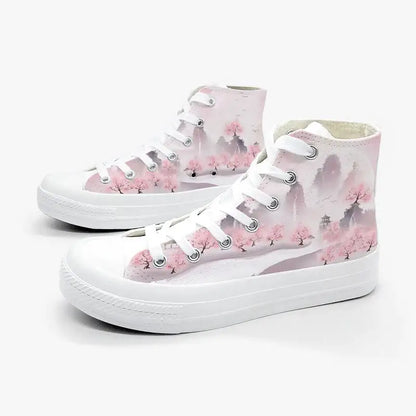 Canvas Sakura Forest Anime Shoes