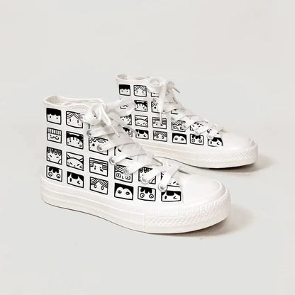 Canvas Manga Eyes Anime Shoes