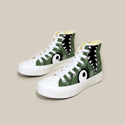 Canvas Dino Mouth Anime Shoes