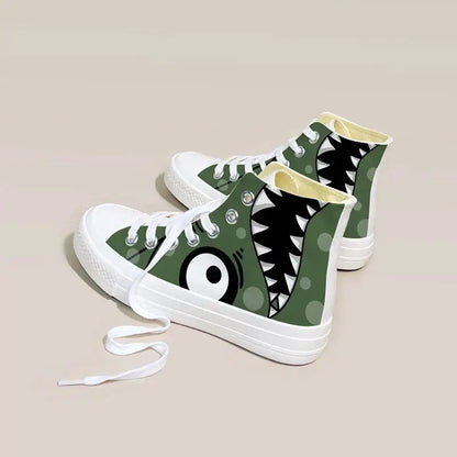 Canvas Dino Mouth Anime Shoes