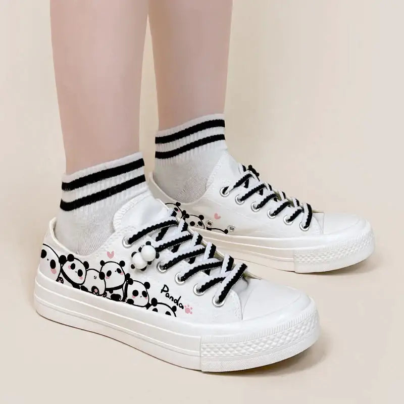 Canvas Panda Family Anime Shoes