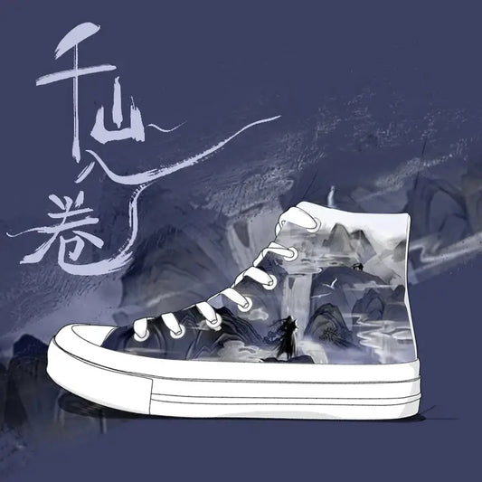 Canvas Lone Samurai Anime Shoes