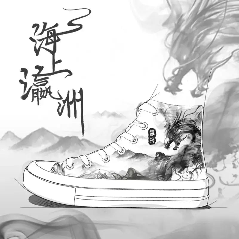 Chaussures d&#39;anime de dragon japonais en toile