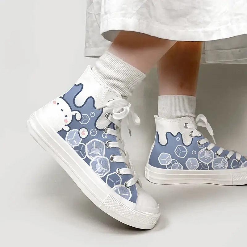 Canvas Ice Bunny Anime Shoes