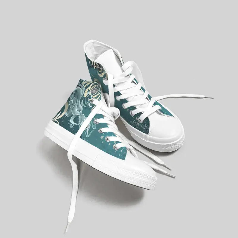 Canvas Kitsune Ghost Anime Shoes