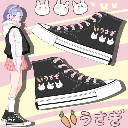 Canvas Carrot Bunnies Anime Shoes