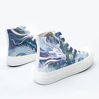 Canvas Moon Dragon Anime Shoes