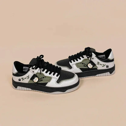 Neko Army Green Anime Shoes